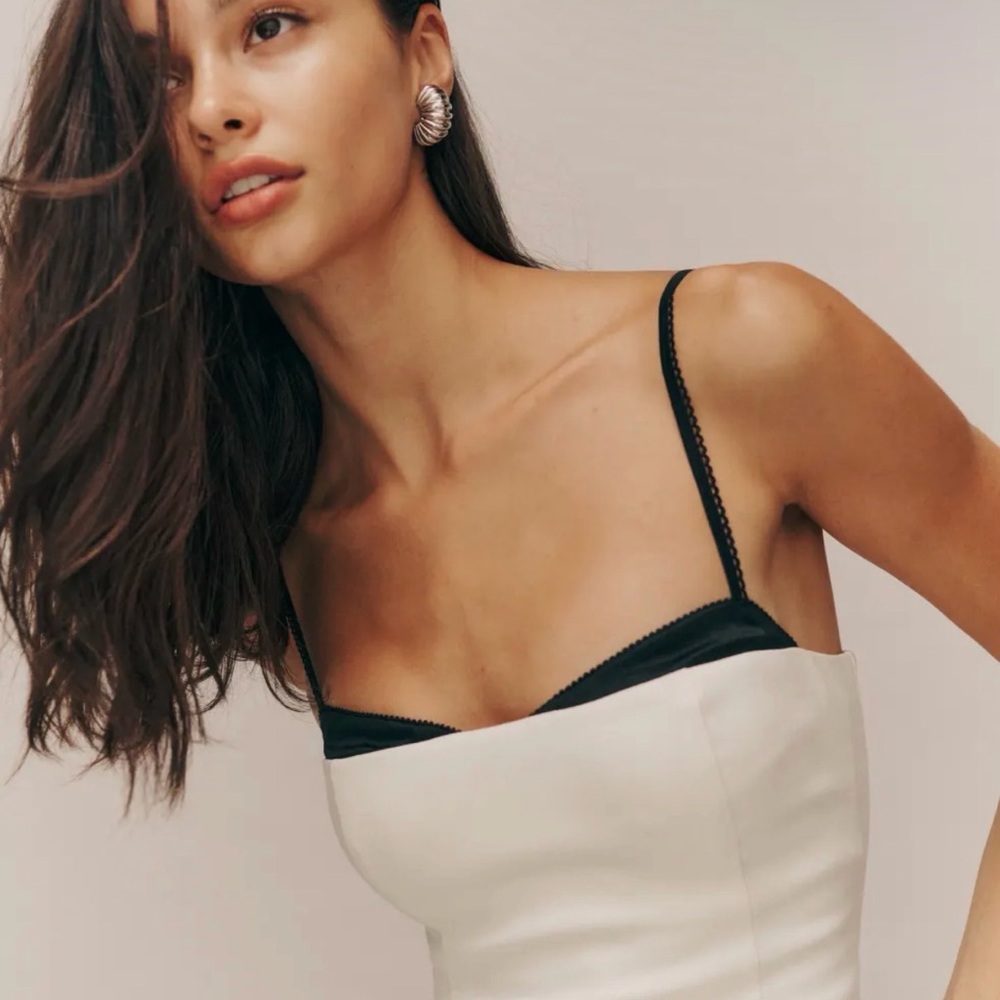 Reformation Black and White Chemise